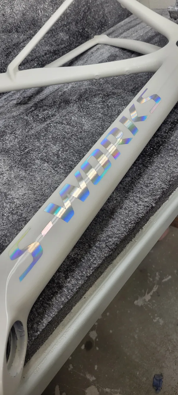 Specialized Jobs - SL7 White with Oil Slick Chrome Logos