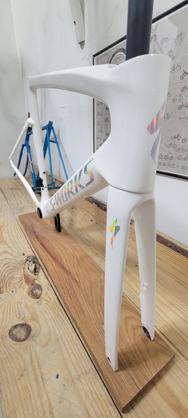 Specialized Jobs - SL7 White with Oil Slick Chrome Logos