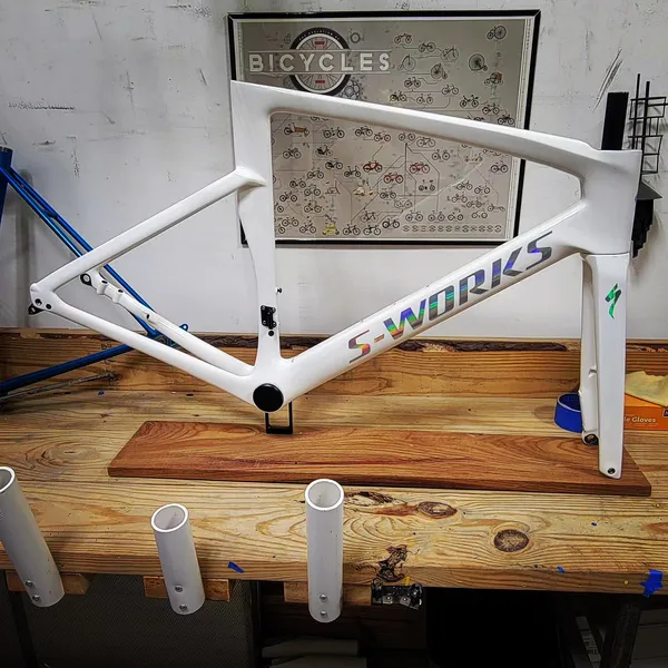 Specialized Jobs - SL7 White with Oil Slick Chrome Logos