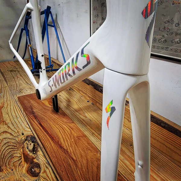 Specialized Jobs - SL7 White with Oil Slick Chrome Logos