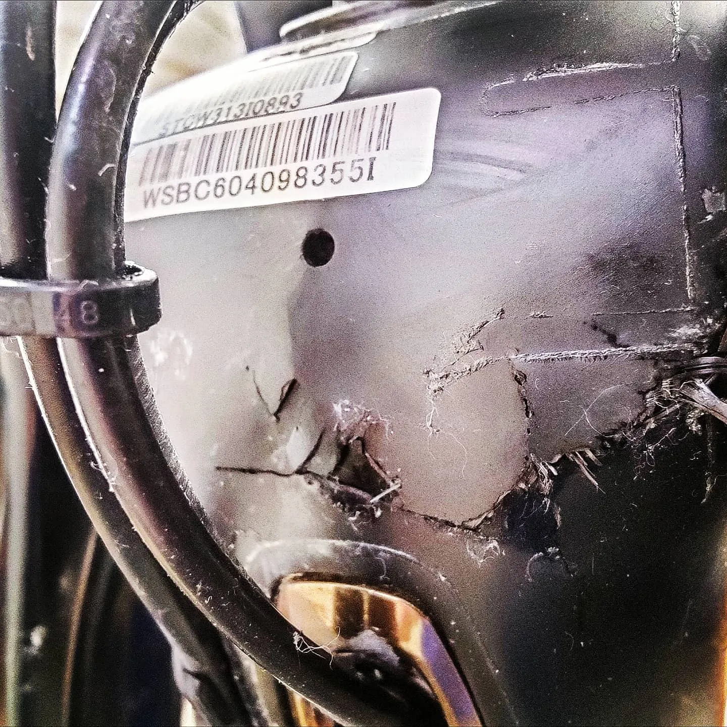 Original broken bottom bracket