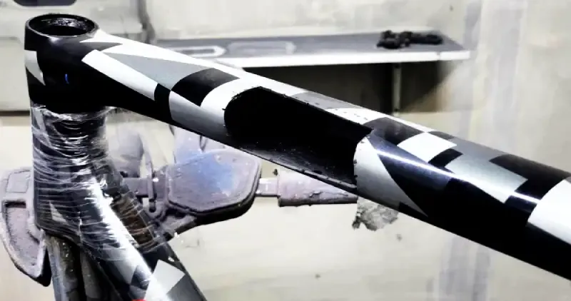 Broken carbon fiber top tube repair